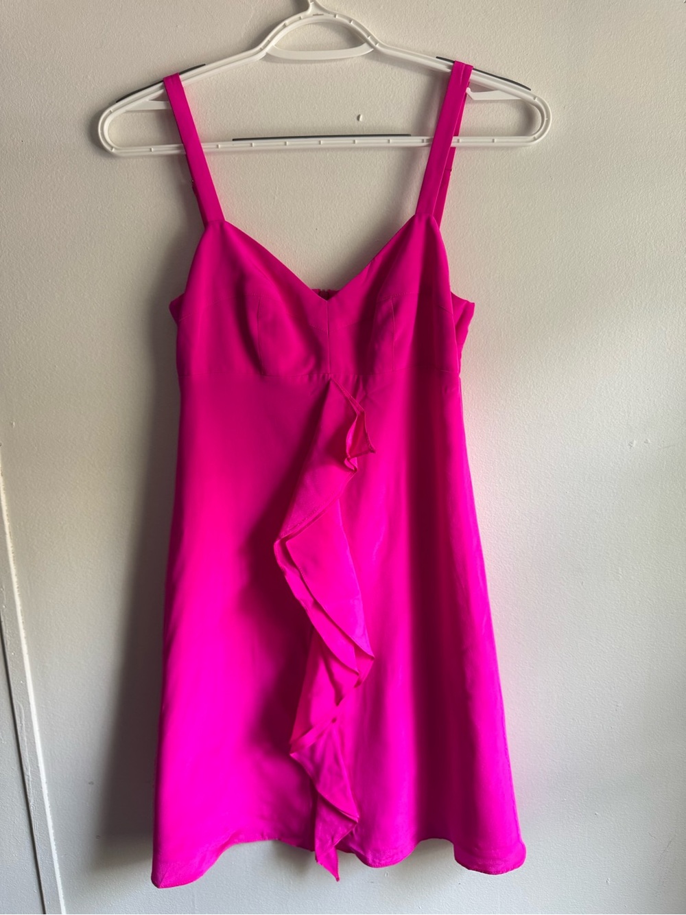 NWT✨Amanda Uprichard  Ruffle Slip Silk Mini Dress